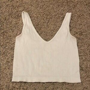 Aura Cream Ribbed Tank Top